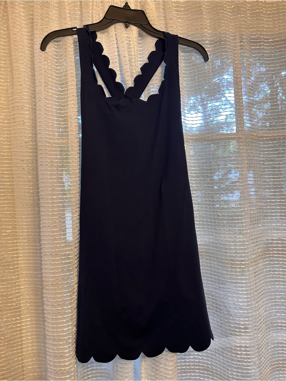 J. Crew Navy Scallop-Edge Mini Dress